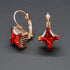 Auskari "Bizantijas Krusts (Light Siam Metallic Light Gold)" ar Swarovski™ kristāliem